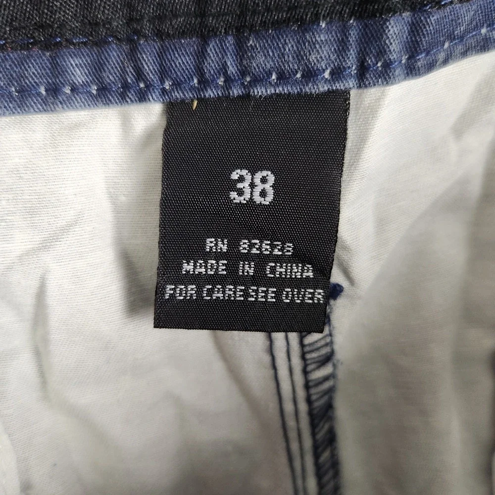 Southpole Shorts Mens 38 Blue Star Print Flat Front Casual Streetwear Americana